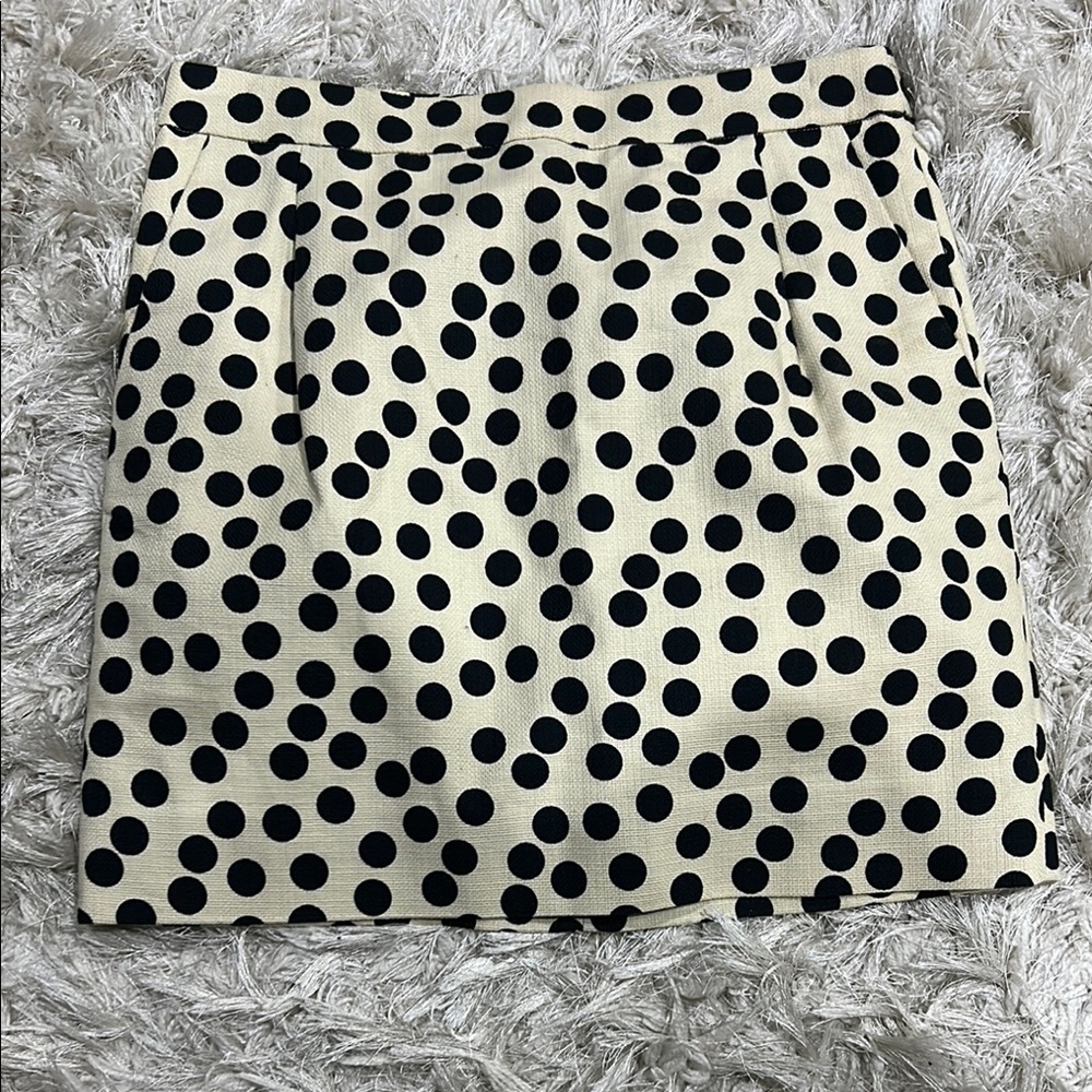 J.Crew Black and Cream Mini Pencil Skirt for Casual Night Out Size 2